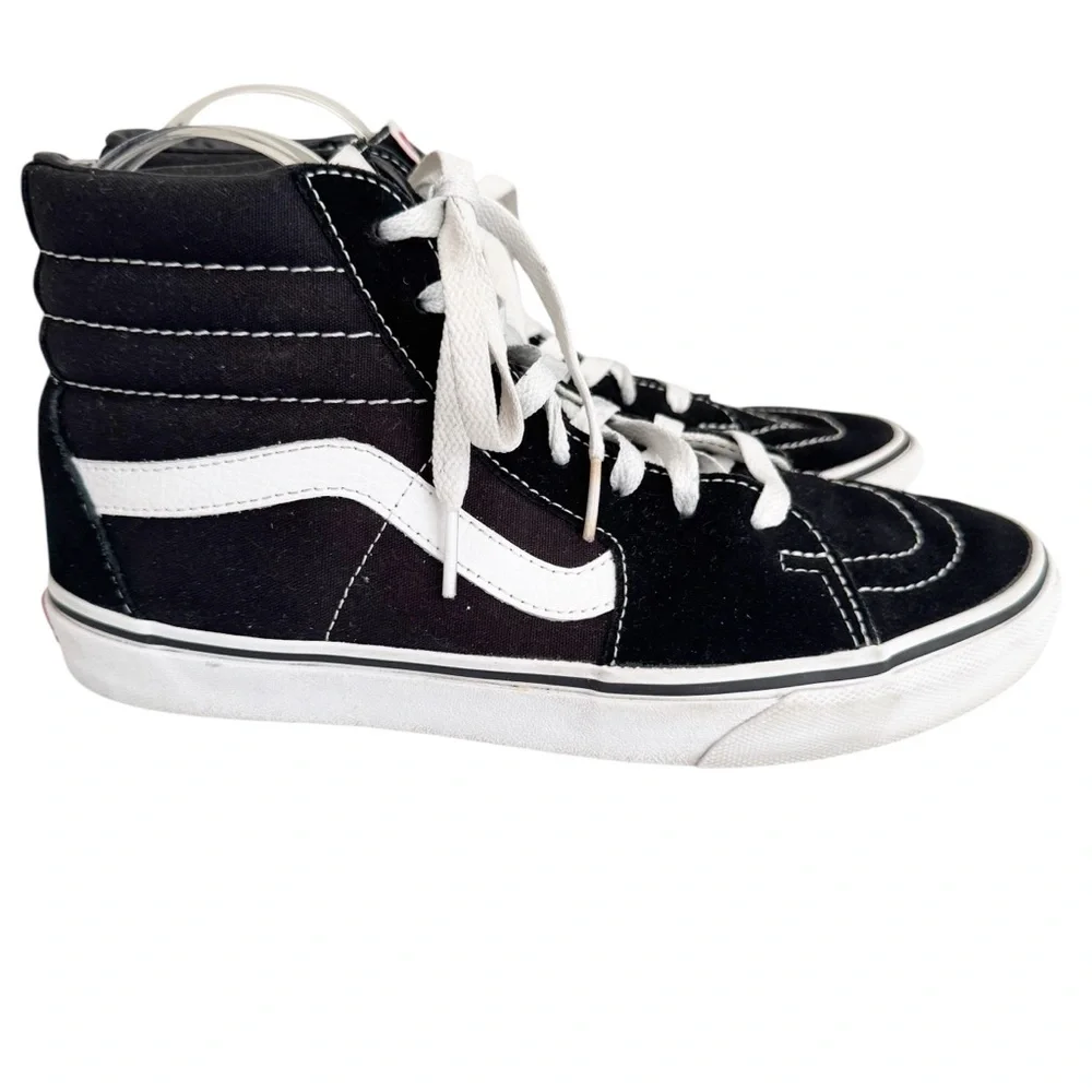 Vans Sk8 Hi Sneaker Canvas Suede Shoe Black Size Men 7 Women 8.5